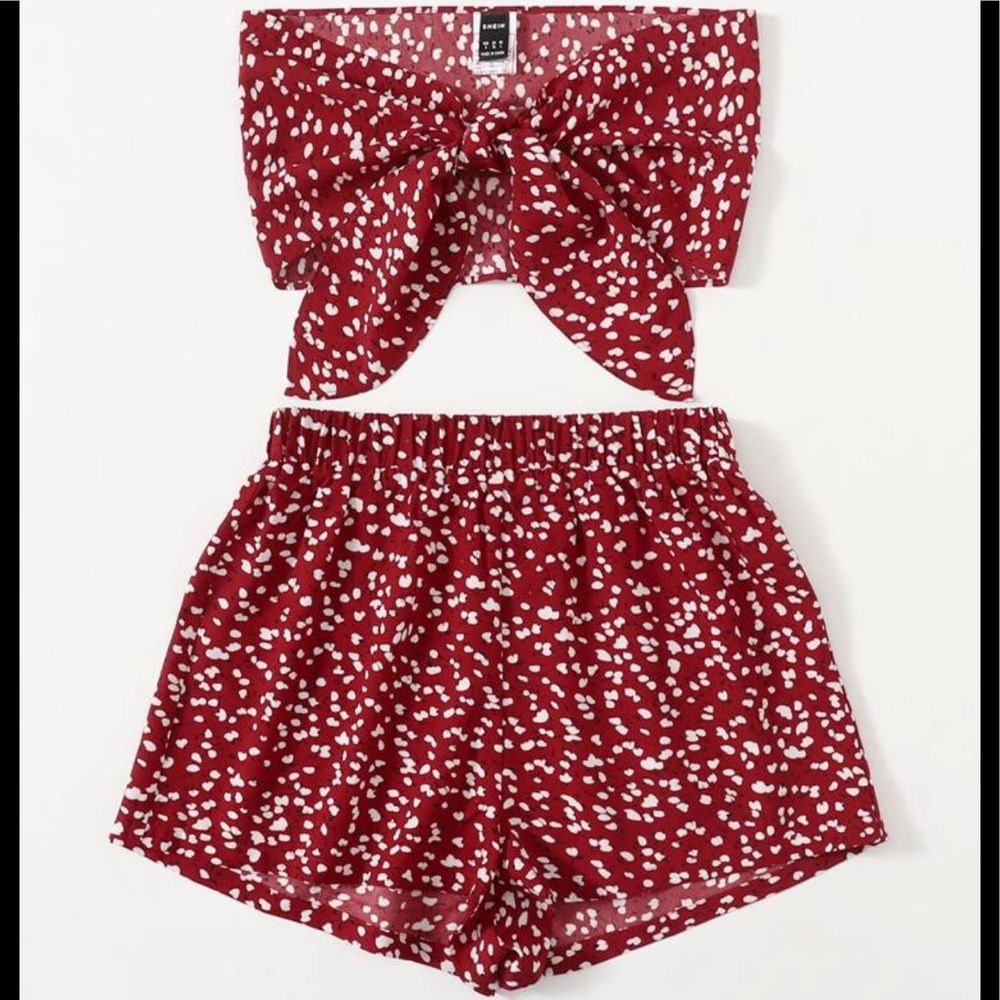 NWT Plus Tube Knot Front Top And Short Set